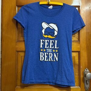 Feel The Bern Bernie Sanders Blue Tee T-shirt Women’s US Small